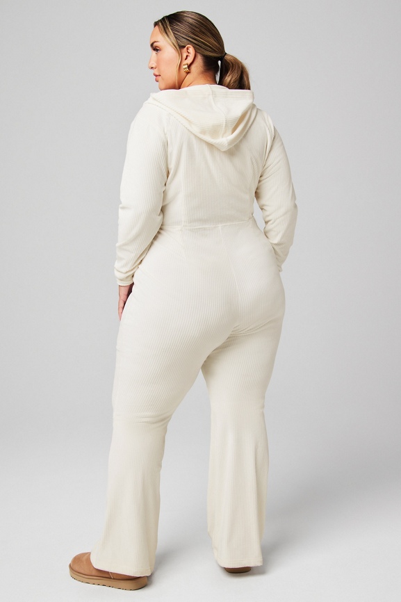 Plush Rib Hooded Jumpsuit