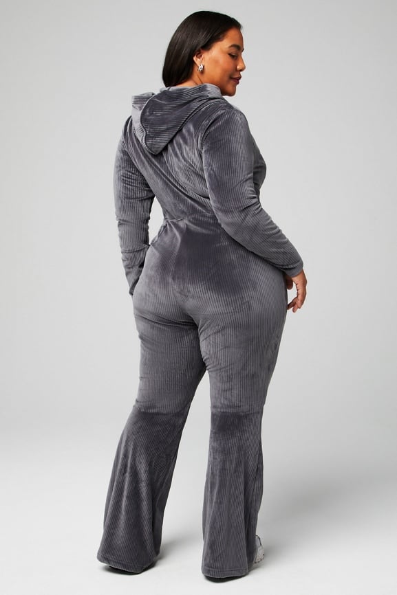 Plush Rib Hooded Jumpsuit