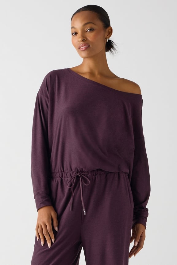 Cloud Jersey Off Shoulder Onesie