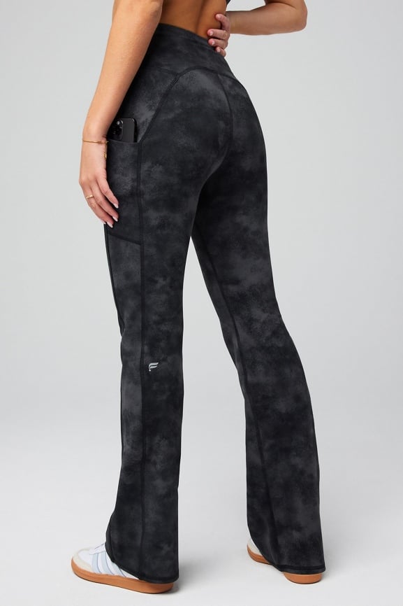 Cold Weather Pocketed High-Waisted Mini Flare