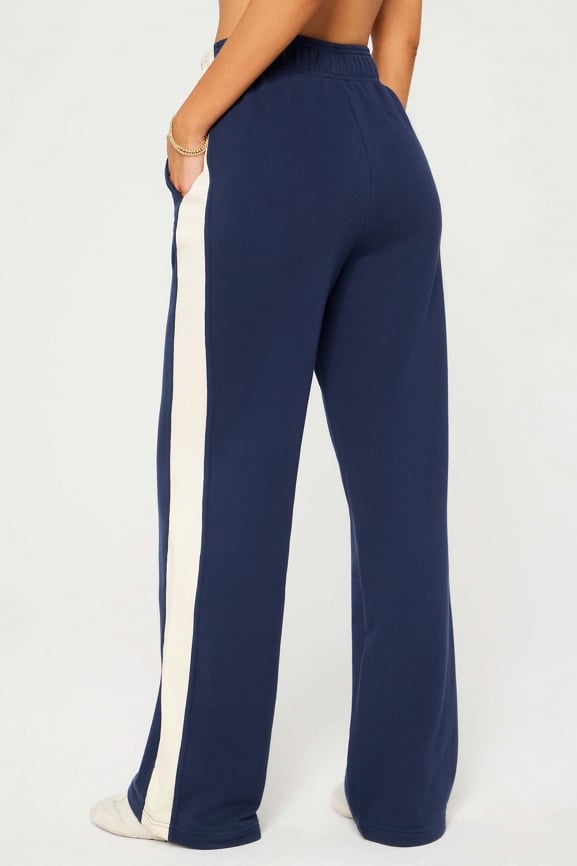 Year Round Terry Stripe Wide Leg Pant
