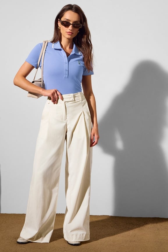 Pleated Wide Leg Trouser