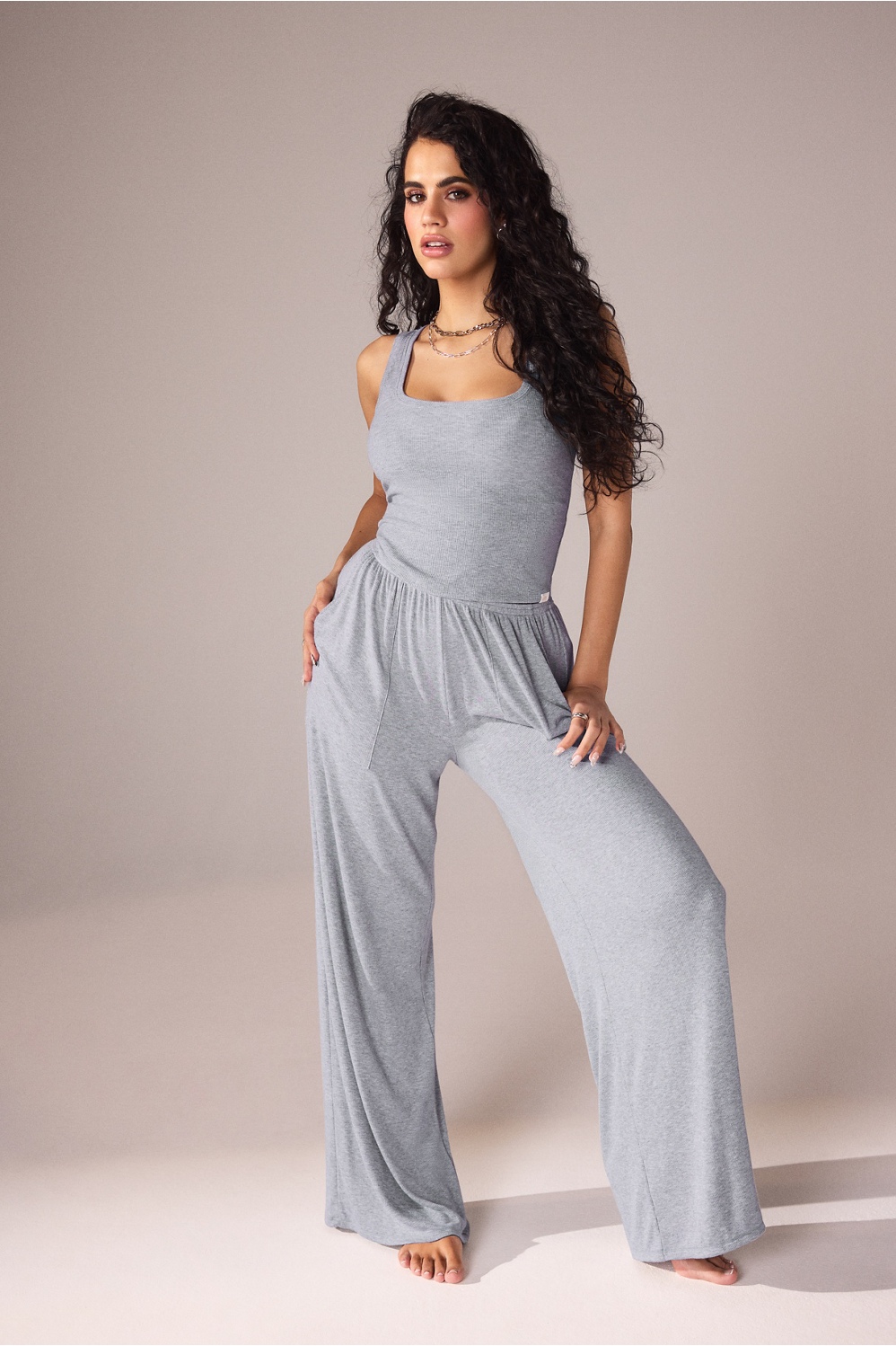 Soft Rib Wide Leg Pant