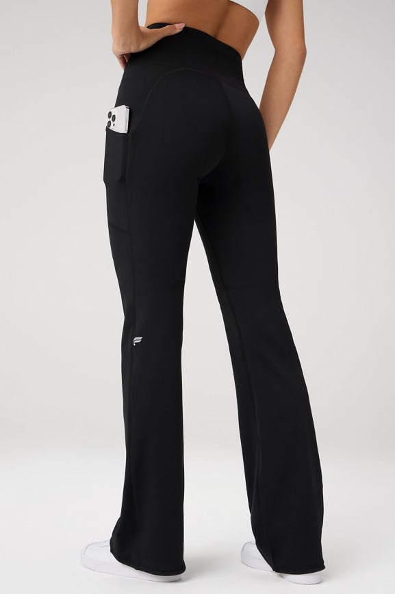 Cold Weather Pocketed High-Waisted Mini Flare