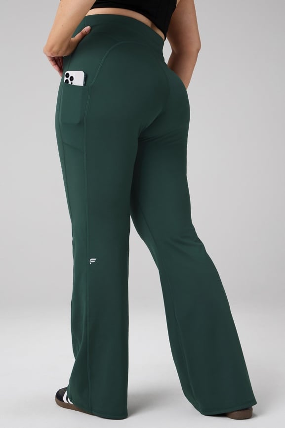 Cold Weather Pocketed High-Waisted Mini Flare