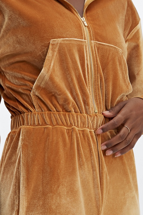 Velour Zip-Up Wide Leg Onesie - Fabletics Canada
