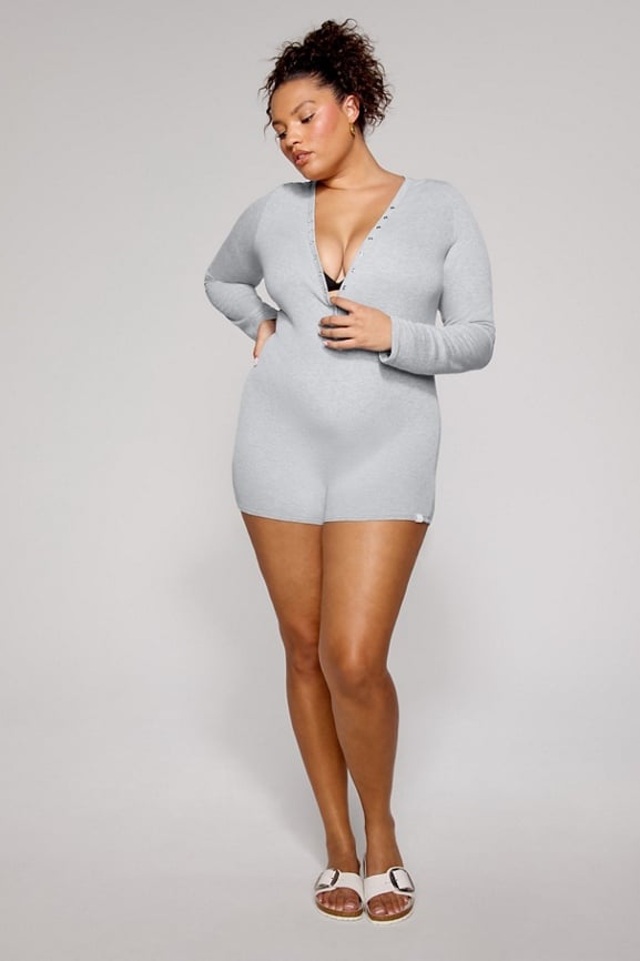 Soft Rib Henley Onesie