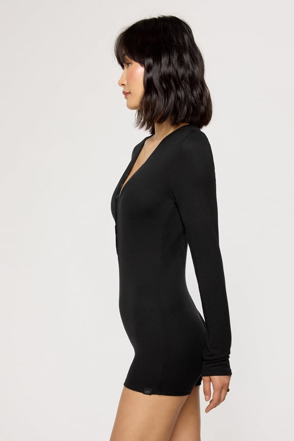 Soft Rib Henley Onesie