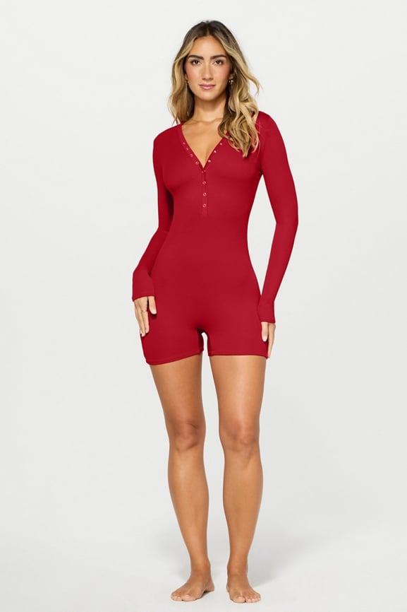 Soft Rib Henley Onesie