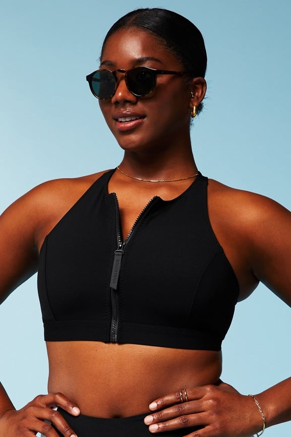 High Tide Zip-Front Swim Top - Fabletics