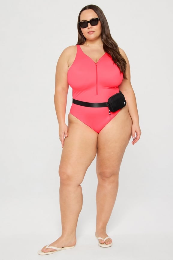 Zip-Front One-Piece Swimsuit