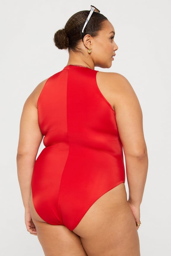 Zip-Front One-Piece Swimsuit