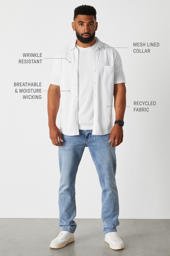 The Dash Short Sleeve Button Up Fabletics