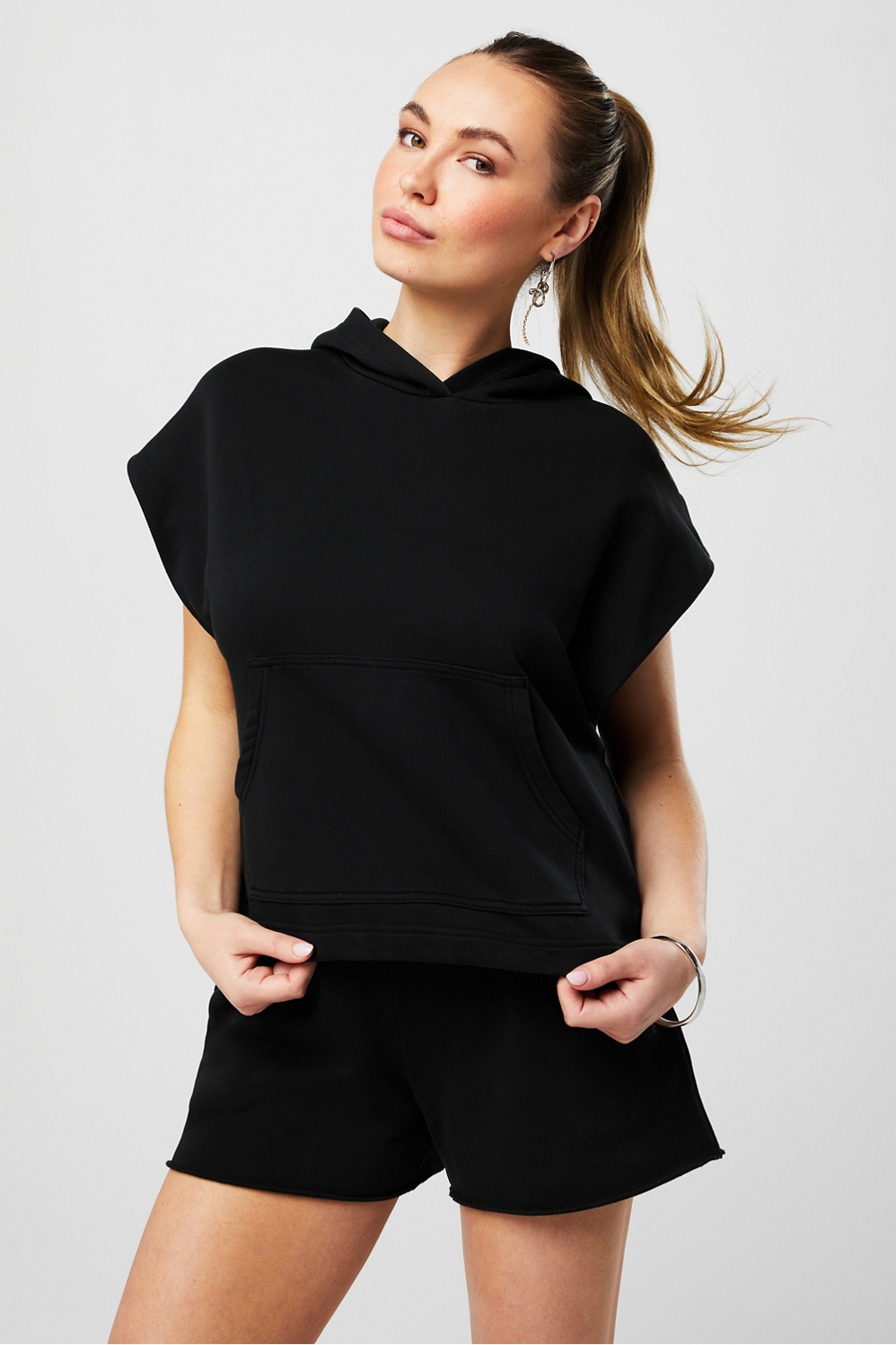 Year Round Terry Sleeveless Hooded Sweatshirt