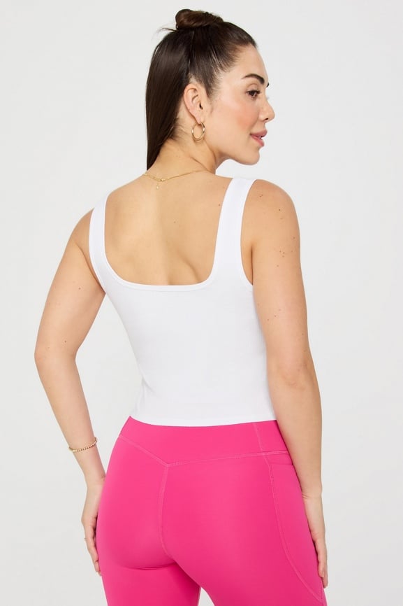 Daily Rib Cropped Square Neck Tank