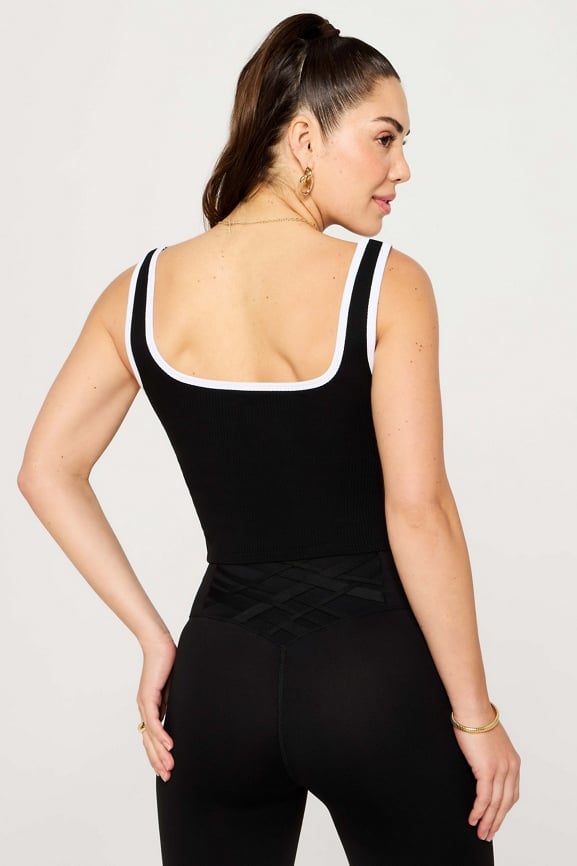 Daily Rib Cropped Square Neck Tank