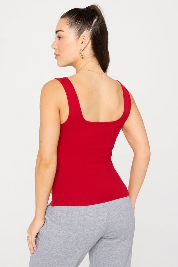 Daily Rib Square Neck Tank