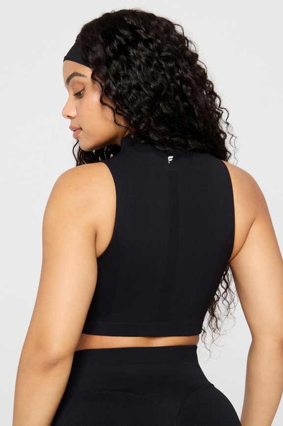 Sleek Seamless Zip Crop Top