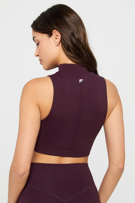 Sleek Seamless Zip Crop Top
