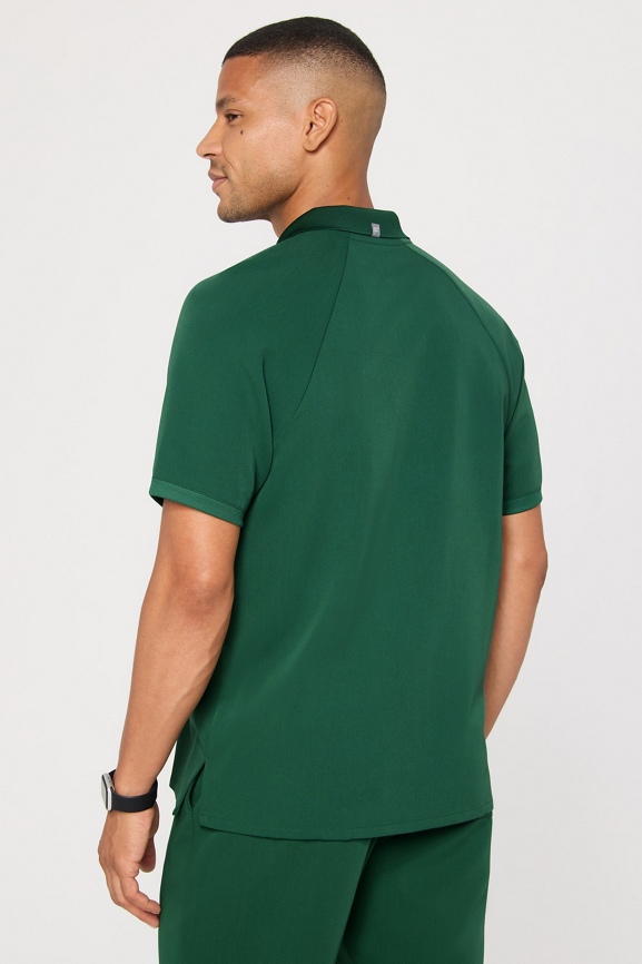 All-Day Scrub Zip Polo