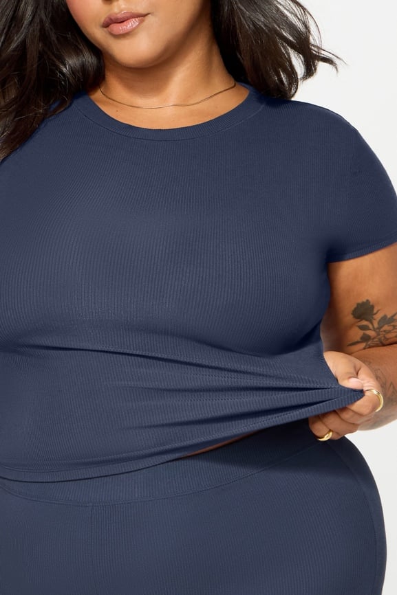 Soft Rib Tank, Tee, and Wide Leg Pant 3-Piece Bundle