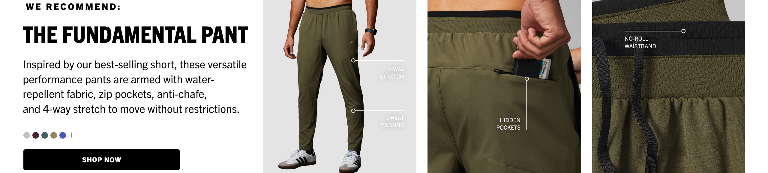 Find your perfect pant, whether you're looking to workout and lounge, office to golf, versatile, and more.