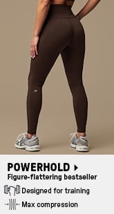 Power Gym Leggings - Black Floral Stroke Print, Women's Leggings
