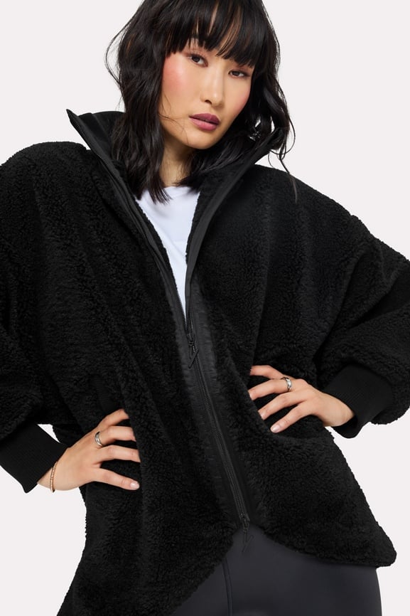 Oversized faux shearling jacket best sale