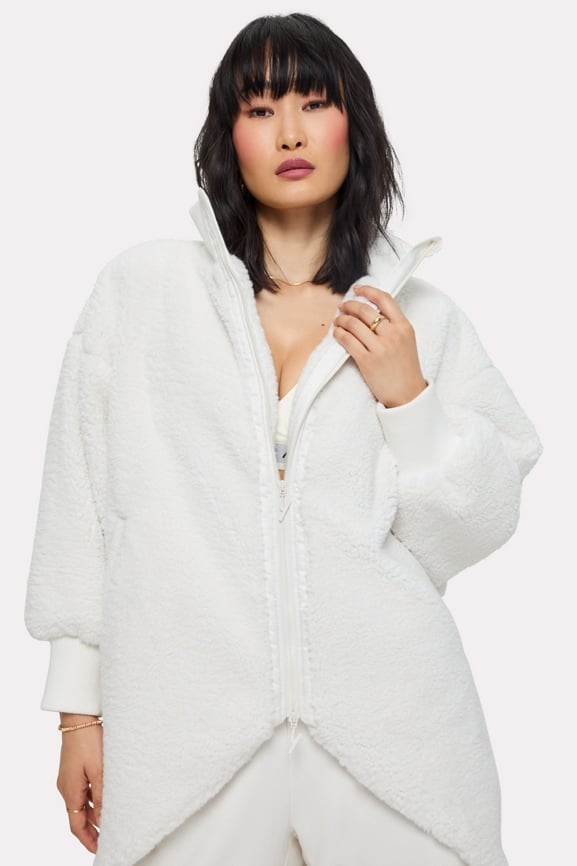 Oversized Teddy Cocoon Jacket Fabletics Canada