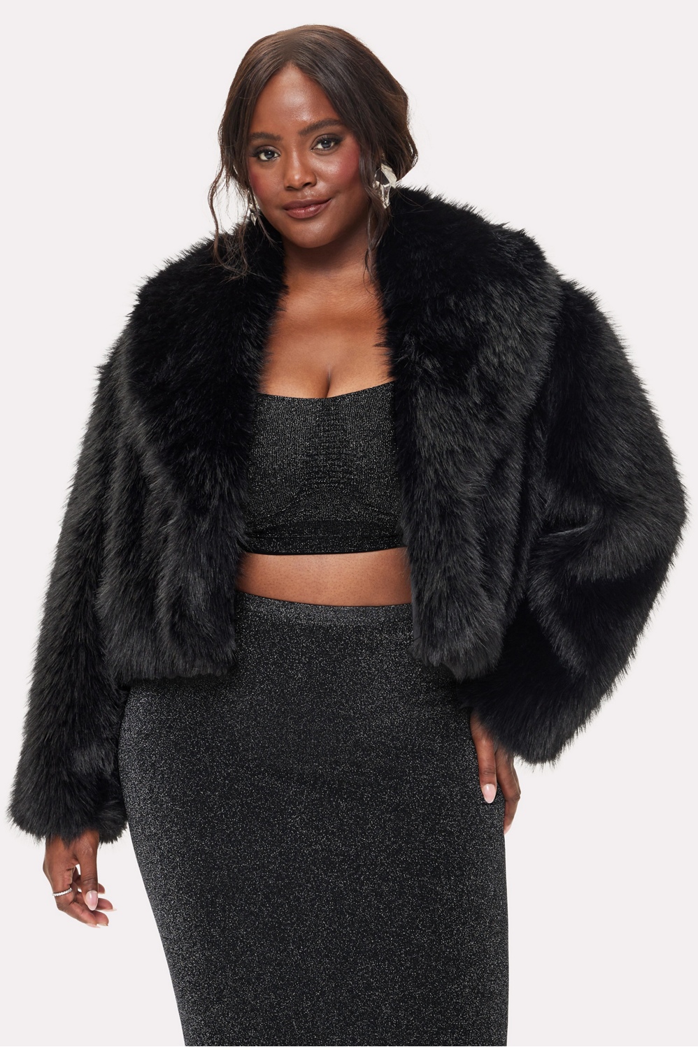 Cropped Faux Fur Jacket - Yitty