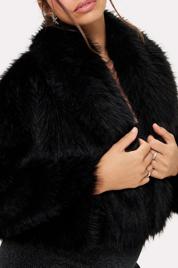 Cropped Faux Fur Jacket - Yitty