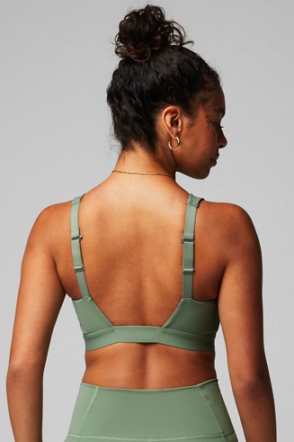 Fabletics All Day Every Day Sports Bra Faded Olive Green