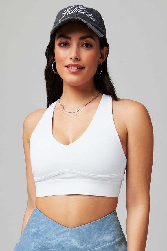 Shape White Rib Cut Out Front Strappy Bralette