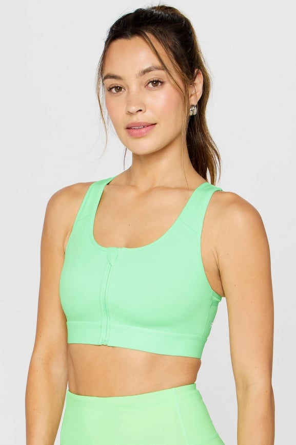 Front Zip High Impact Sports Bra