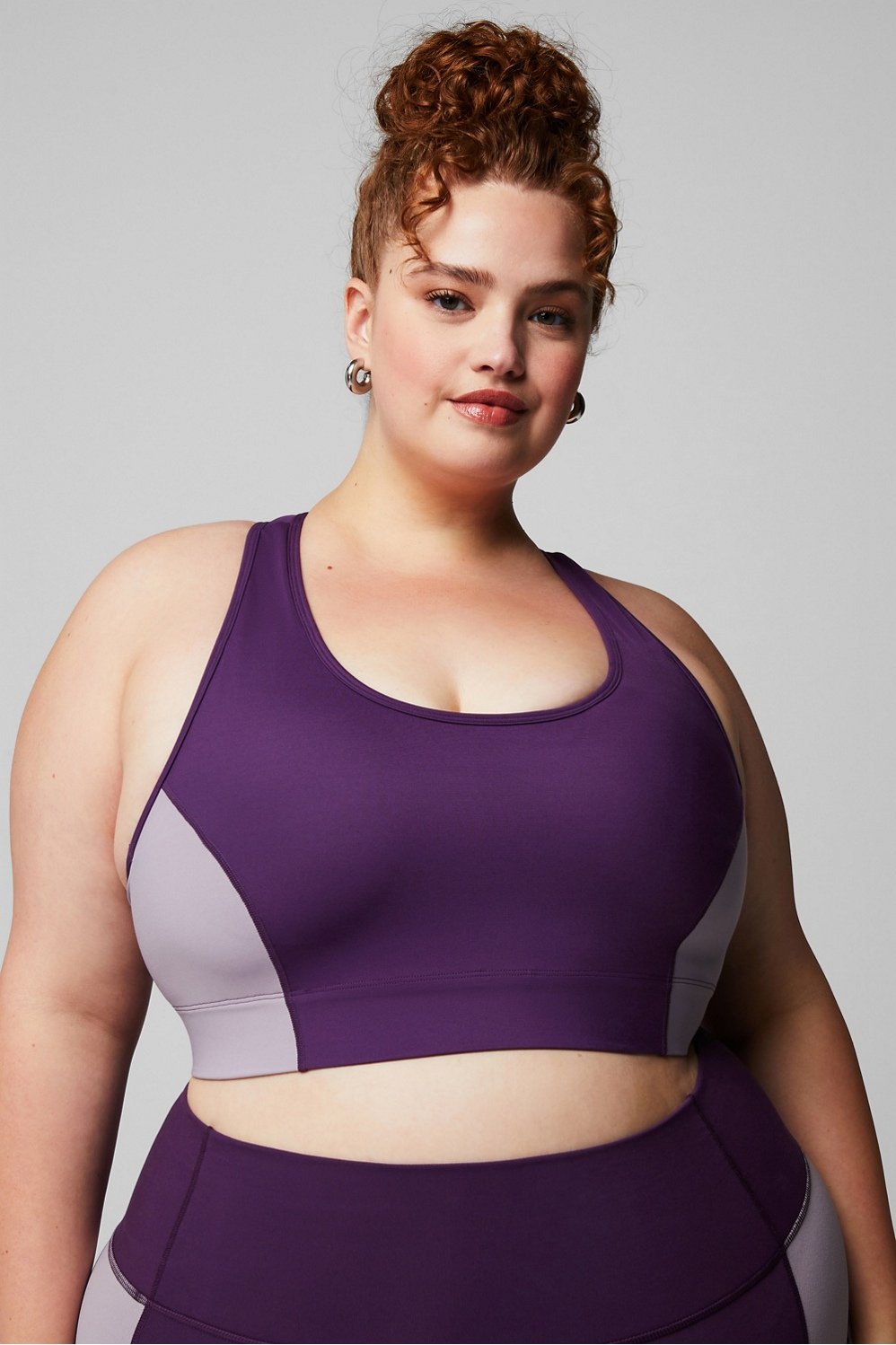 Fabletics Elsie High Impact Zip Front Sports Bra Womens purple plus Size 4X
