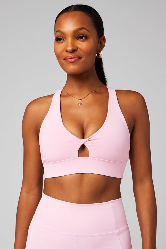 Fabletics Pink The Oasis Twist Stretch Pullover Sports Bra Womens buy