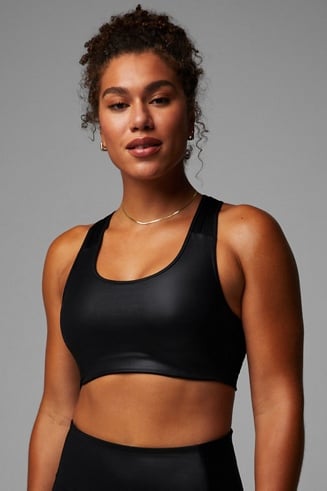HAMYNANA Sexy Leather Yoga Workout Bra Plus Size Sports Bra For Women Gym  Brassiere Sport Top
