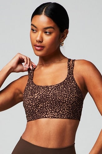 All in Motion Women's Leopard Print Low Support Strappy Sports Bra Size XL