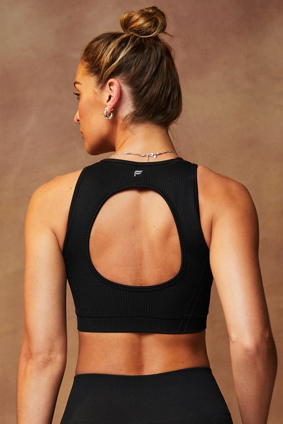 Low Support Halter Backless Solid Yoga Sports Bra
