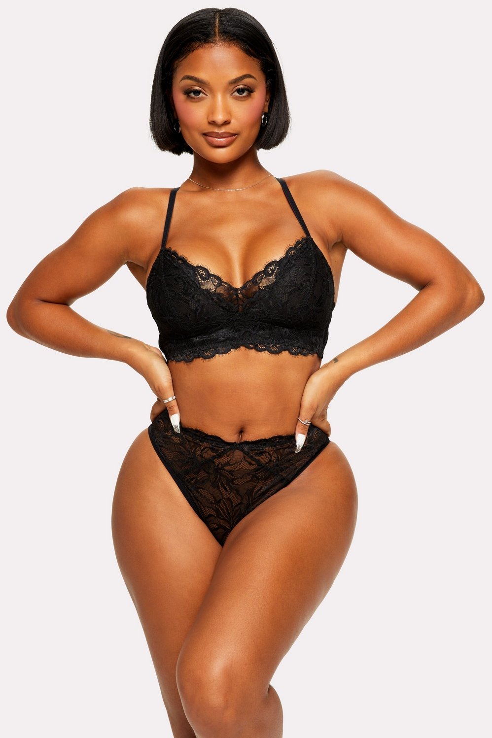 Smoothing Lace Plunge Bralette - Yitty