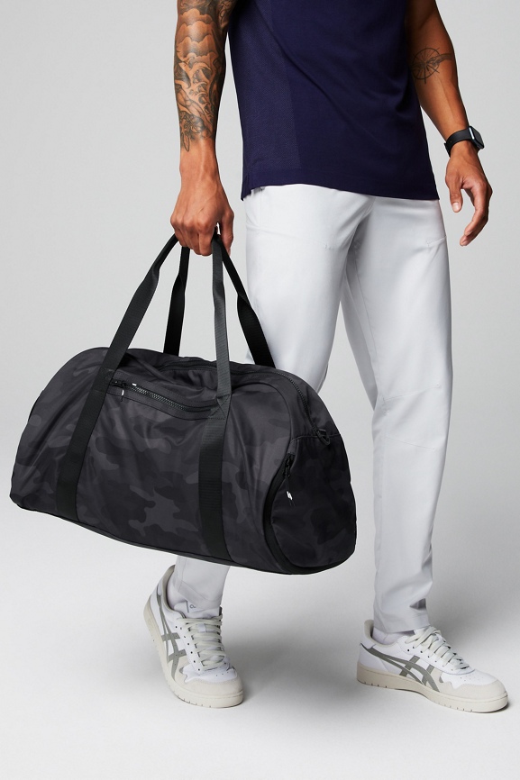 Fabletics Quilted Gray & Black deals Weekender Bag.