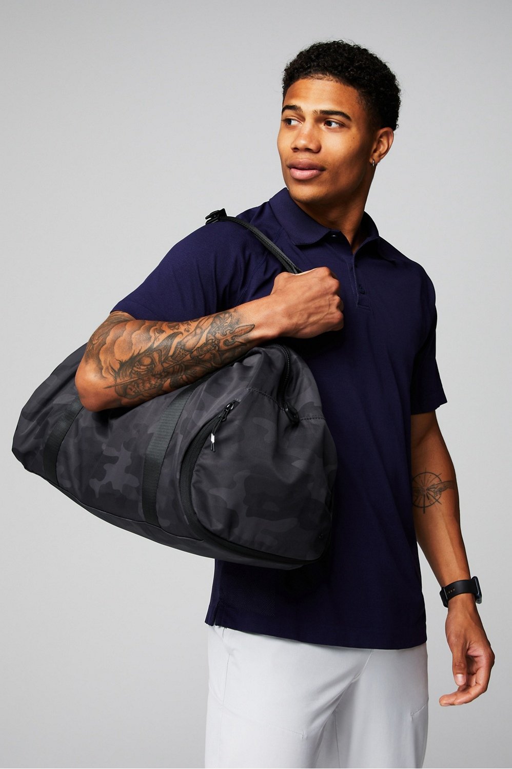 Fabletics Quilted purchases Gray & Black Weekender Bag.