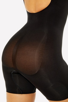 Felina  Fusion Mid-Thigh Shapewear Bodysuit (Black, Small) at   Women's Clothing store