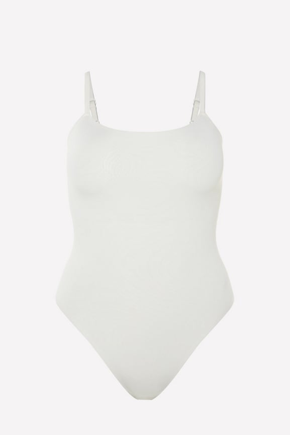 The Brooklyn Bodysuit: Square Neck Wide Strap Sleeveless Bodysuit–  MomQueenBoutique