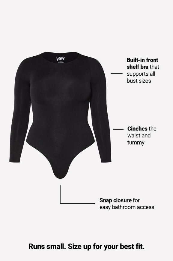 Nearly Naked Shaping Longsleeve Bodysuit Fabletics Canada