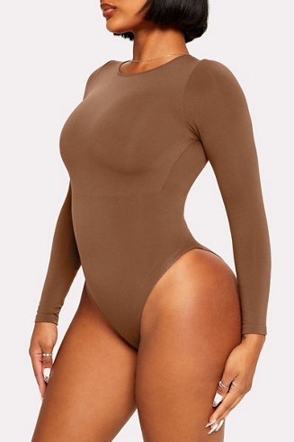 FETICO】RUFFLED-CUFFS WAFFLE BODYSUIT - black - | loop