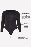 Nearly Naked Shaping Longsleeve Bodysuit - Yitty