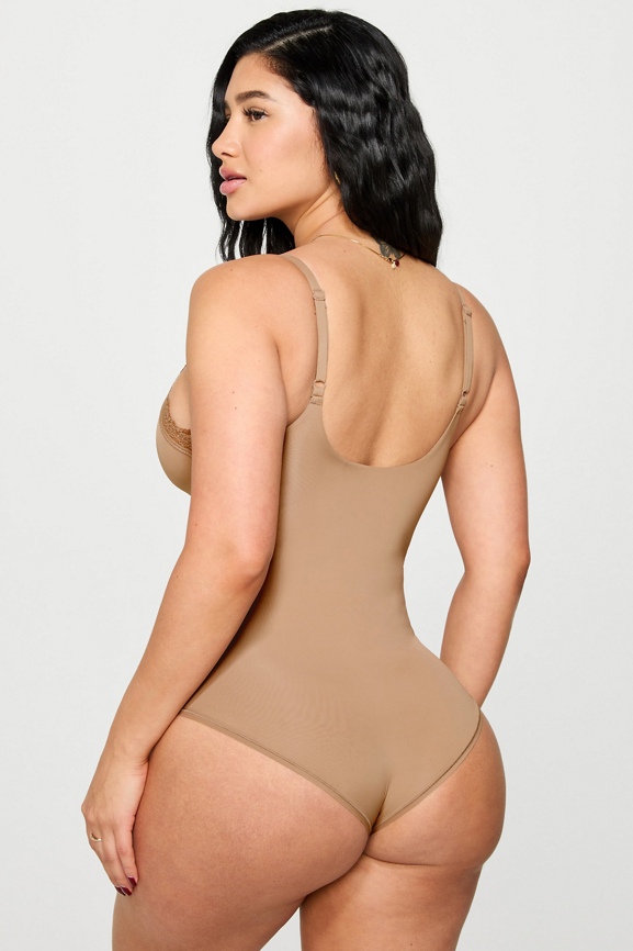 Smoothed Reality Lace Triangle Brief Bodysuit