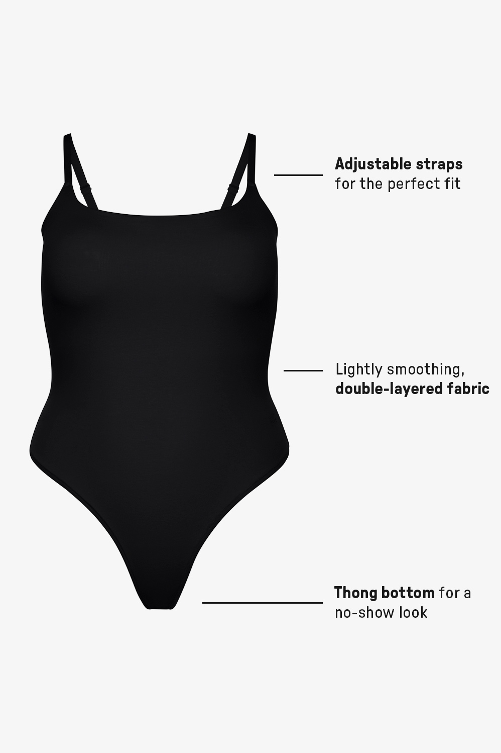Snug Cotton Strappy Thong Bodysuit