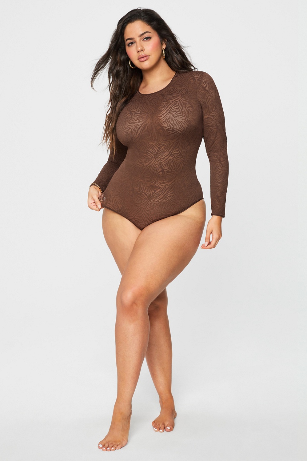 Hot Mesh Long Sleeve Bodysuit